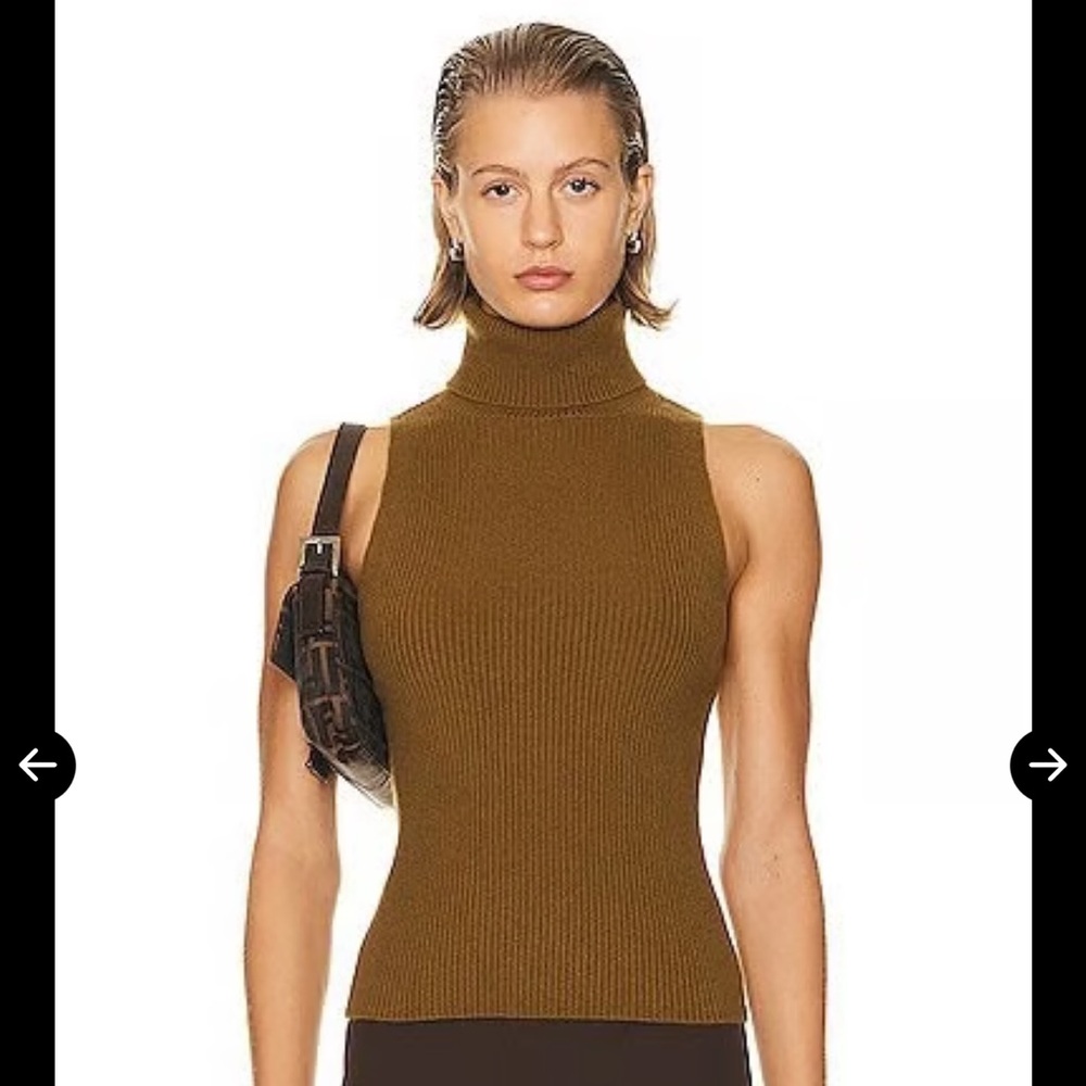 Enza Wool Cashmere Olive Turtleneck Sweater